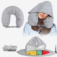 Fillable Travel Pillow with Hood
