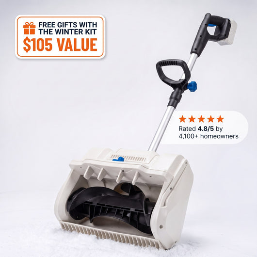 SnowCannon cordless snow shovel, free Winter Kit gifts